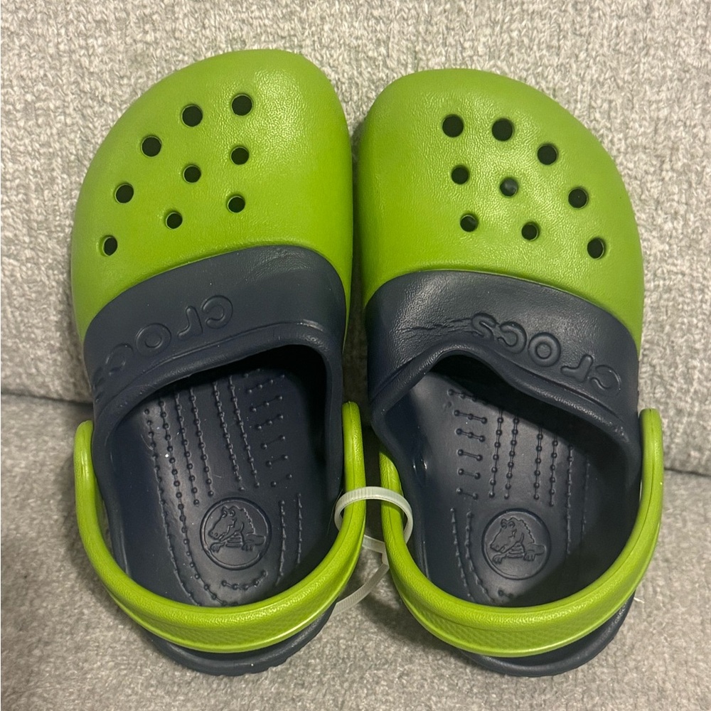 NWOT Vintage Rare Crocs 15608 Electro II Clog Roomy C10 Grass Green & Navy